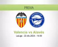 Pronóstico Valencia Alavés (22 diciembre 2024)