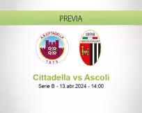 Pronóstico Cittadella Ascoli (13 abril 2024)