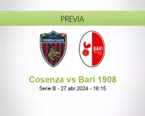 Pronóstico Cosenza Bari 1908 (27 abril 2024)