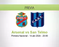 Pronóstico Arsenal San Telmo (14 abril 2024)
