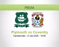 Pronóstico Plymouth Coventry (21 abril 2025)