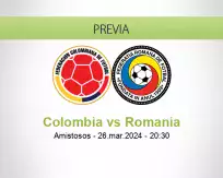Pronóstico Colombia Romania (26 marzo 2024)