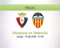 Pronóstico Osasuna Valencia (15 abril 2024)
