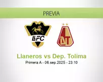 Pronóstico Llaneros Dep. Tolima (06 septiembre 2025)