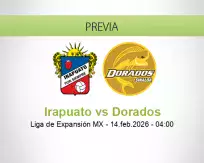 Pronóstico Irapuato Dorados (14 febrero 2026)