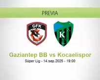 Pronóstico Gaziantep BB Kocaelispor (14 septiembre 2025)