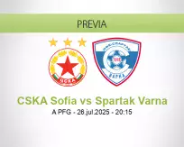 Pronóstico CSKA Sofía Spartak Varna (26 julio 2025)