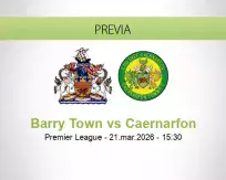 Pronóstico Barry Town Caernarfon (21 marzo 2026)