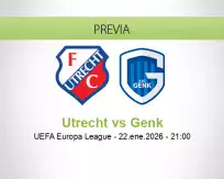 Pronóstico Utrecht Genk (22 enero 2026)