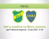 Def y Justicia vs Boca Juniors