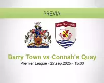Pronóstico Barry Town Connah's Quay (27 septiembre 2025)