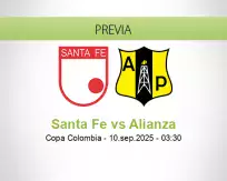 Pronóstico Santa Fe Alianza (09 septiembre 2025)