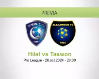 Pronóstico Hilal Taawon (26 octubre 2024)