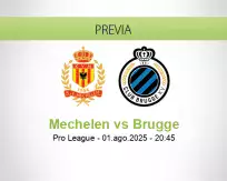 Pronóstico Mechelen Brugge (01 agosto 2025)