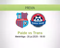 Pronóstico Paide Trans (20 julio 2025)
