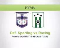 Pronóstico Def. Sporting Racing (15 febrero 2025)