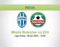 Pronóstico Mladá Boleslav Zlín (06 diciembre 2025)