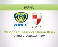 Pronóstico Chungnam Asan Busan IPark (24 agosto 2025)