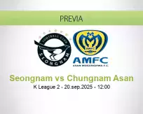 Pronóstico Seongnam Chungnam Asan (20 septiembre 2025)