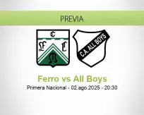 Pronóstico Ferro All Boys (03 agosto 2025)