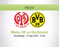 Pronóstico Mainz 05 Dortmund (27 septiembre 2025)
