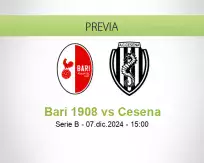 Pronóstico Bari 1908 Cesena (07 diciembre 2024)