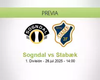 Pronóstico Sogndal Stabæk (26 julio 2025)