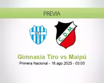 Pronóstico Gimnasia Tiro Maipú (15 agosto 2025)