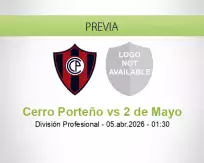 Pronóstico Cerro Porteño 2 de Mayo (04 abril 2026)