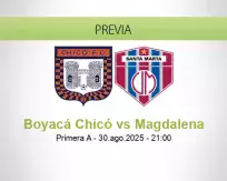 Pronóstico Boyacá Chicó Magdalena (30 agosto 2025)