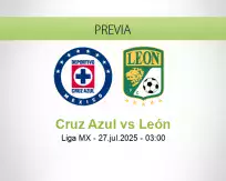 Pronóstico Cruz Azul León (26 julio 2025)