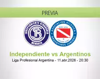Pronóstico Independiente Argentinos (11 abril 2026)