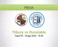 Pronóstico Tilbury Dunstable (16 agosto 2025)
