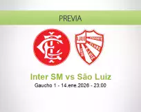 Pronóstico Inter SM São Luiz (14 enero 2026)