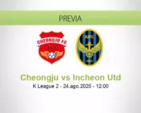 Pronóstico Cheongju Incheon Utd (24 agosto 2025)