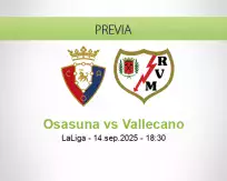 Pronóstico Osasuna Vallecano (14 septiembre 2025)