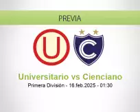 Pronóstico Universitario Cienciano (15 febrero 2025)