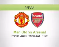 Pronóstico Man Utd Arsenal (09 marzo 2025)