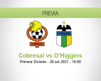 Pronóstico Cobresal O'Higgins (26 octubre 2021)