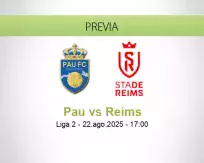 Pronóstico Pau Reims (22 agosto 2025)