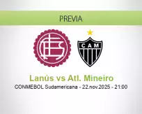 Pronóstico Lanús Atl. Mineiro (22 noviembre 2025)