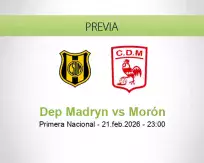 Pronóstico Dep Madryn Morón (21 febrero 2026)