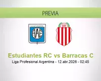 Pronóstico Estudiantes RC Barracas C (11 abril 2026)
