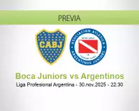 Boca Juniors vs Argentinos