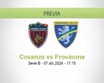 Pronóstico Cosenza Frosinone (07 diciembre 2024)