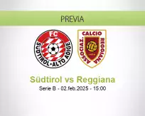 Pronóstico Südtirol Reggiana (02 febrero 2025)