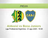 Pronóstico Aldosivi Boca Juniors (31 agosto 2025)