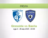 Pronóstico Grenoble Bastia (26 septiembre 2025)
