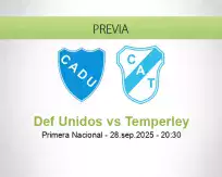 Pronóstico Def Unidos Temperley (28 septiembre 2025)