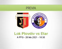 Pronóstico Lok Plovdiv Etar (26 febrero 2021)